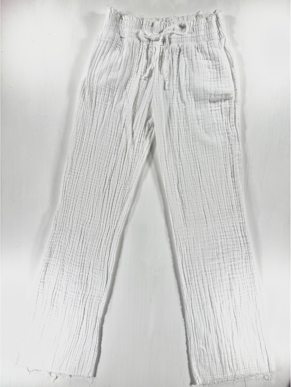 Stark X 100% Cotton Gauze Drawstring Pants White Size XS